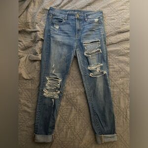 American Eagle Ripped Skinny Jeans- Denim- Size 10